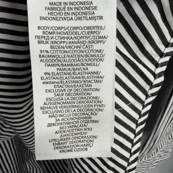 POLO RALPH LAUREN Classic Fit Shirt White Black Stripe Size Large 16.5 - Picture 5 of 5